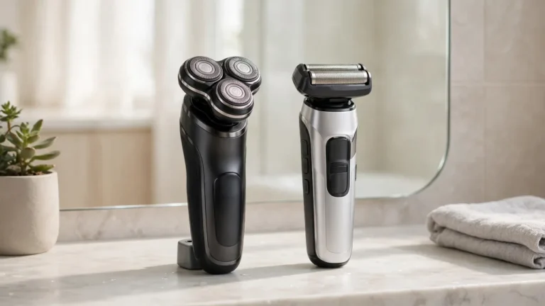 best electric shavers australia - electric shaver on a bathroom bench